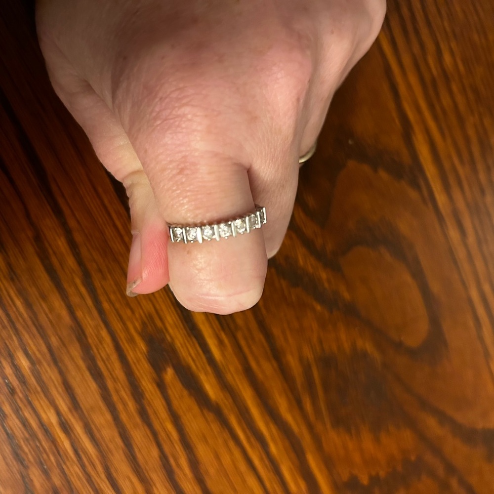 Sterling Silver and CZ Sparkling Band Size 9